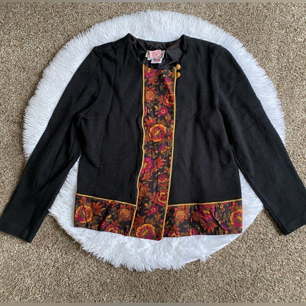 Anthony Sicari Vintage Button Down Dressy Jacket Womens Size‎ 14 Black